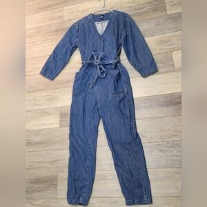 Gap Women's Blue Utility Denim Jumpsuit Size 8 Or Medium